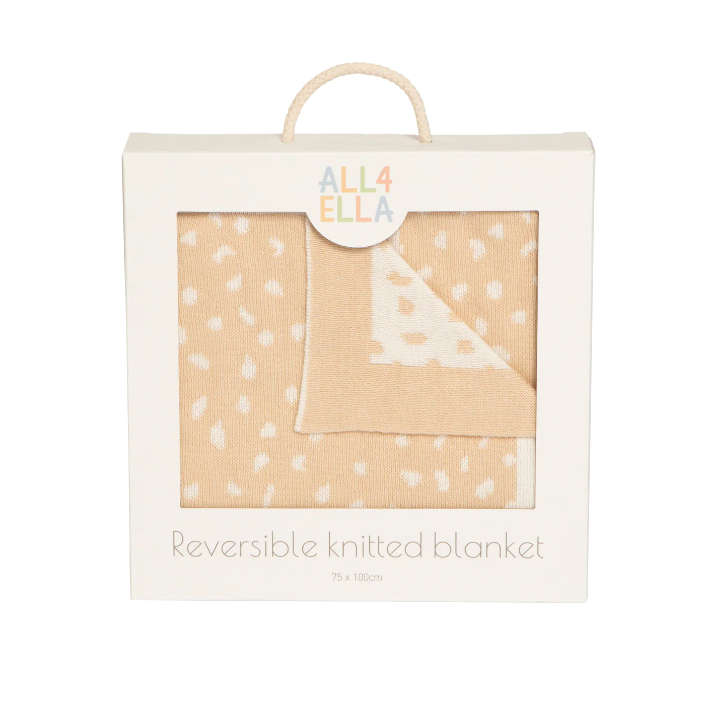 All 4 Ella - Reversible Blanket - Beige Dots