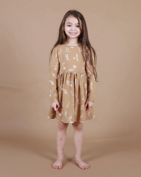 Tiny Tribe - Petite Floral Babydoll Dress - Biscuit